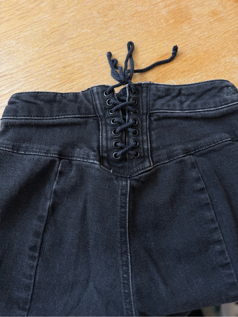Free People Ma Cherie jeans 24 Lace up Flare Bell Bottom - Picture 6 of 8